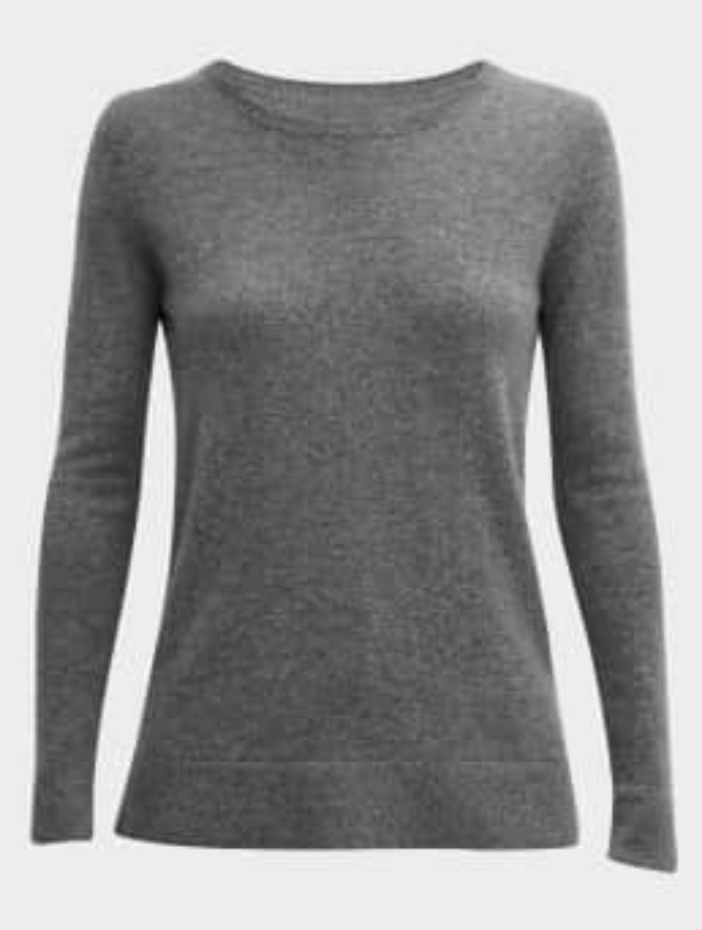 Neiman Marcus Cashmere Collection Charcoal Crewneck Sweater - Gray
